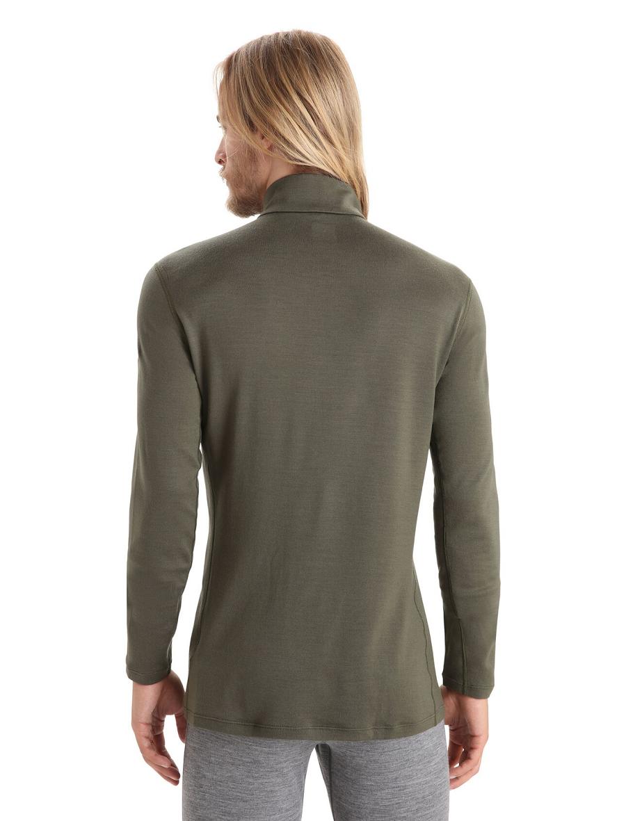 Base Layers Icebreaker Merino 260 Tech Long Sleeve Half Zip Thermal Top Męskie Oliwkowe | PL 1563DFMN